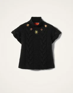 La DoubleJ Maglieria<Portrait TopSolid Black in Chunky Wool