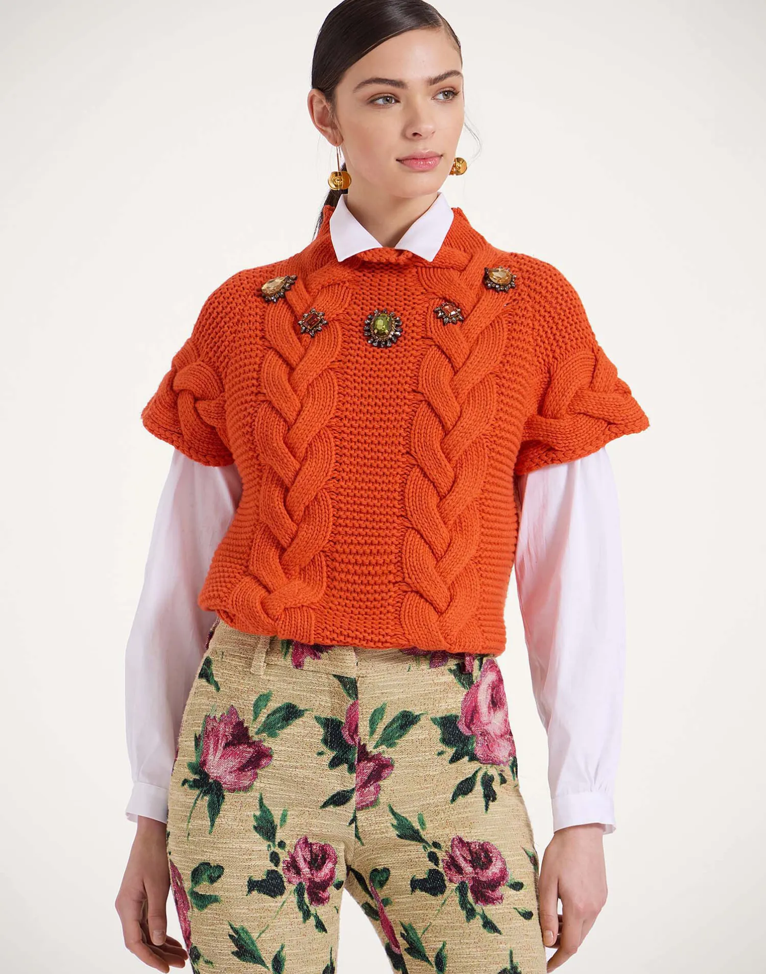 La DoubleJ Maglieria<Portrait TopSolid Rust in Chunky Wool