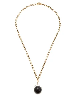 La DoubleJ Bijoux|Accessories<Power Pendant NecklaceBlack Obsidian in Brass