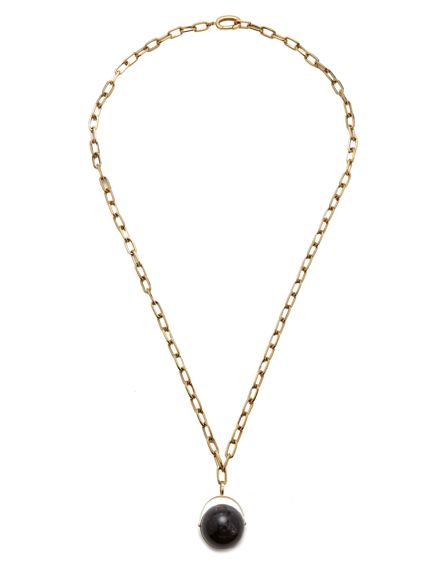 La DoubleJ Bijoux|Accessories<Power Pendant NecklaceBlack Obsidian in Brass