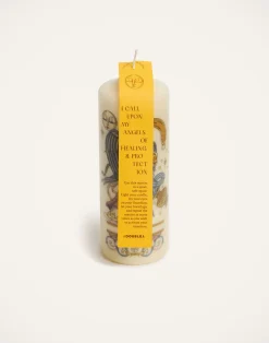 La DoubleJ Candele|Home Décor<Printed Pillar CandleThe Angel Multicolor in Wax