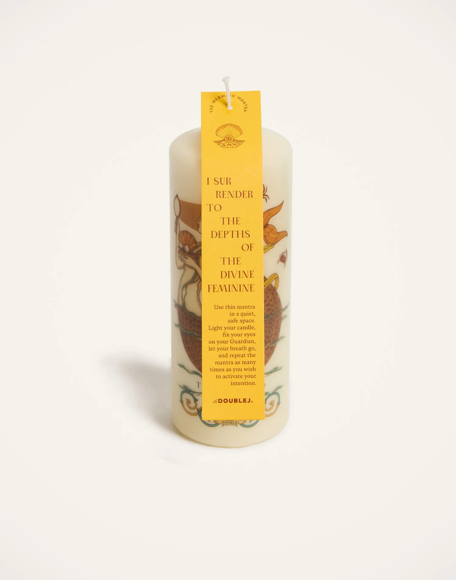 La DoubleJ Candele|Home Décor<Printed Pillar CandleThe Mermaid Multicolor in Wax