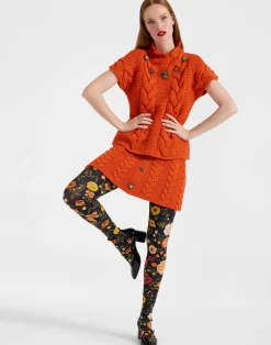 La DoubleJ Piccoli Accessori|Accessories<Printed TightsBotticelli Black in Stretch Nylon