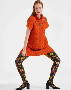 La DoubleJ Piccoli Accessori|Accessories<Printed TightsBotticelli Black in Stretch Nylon