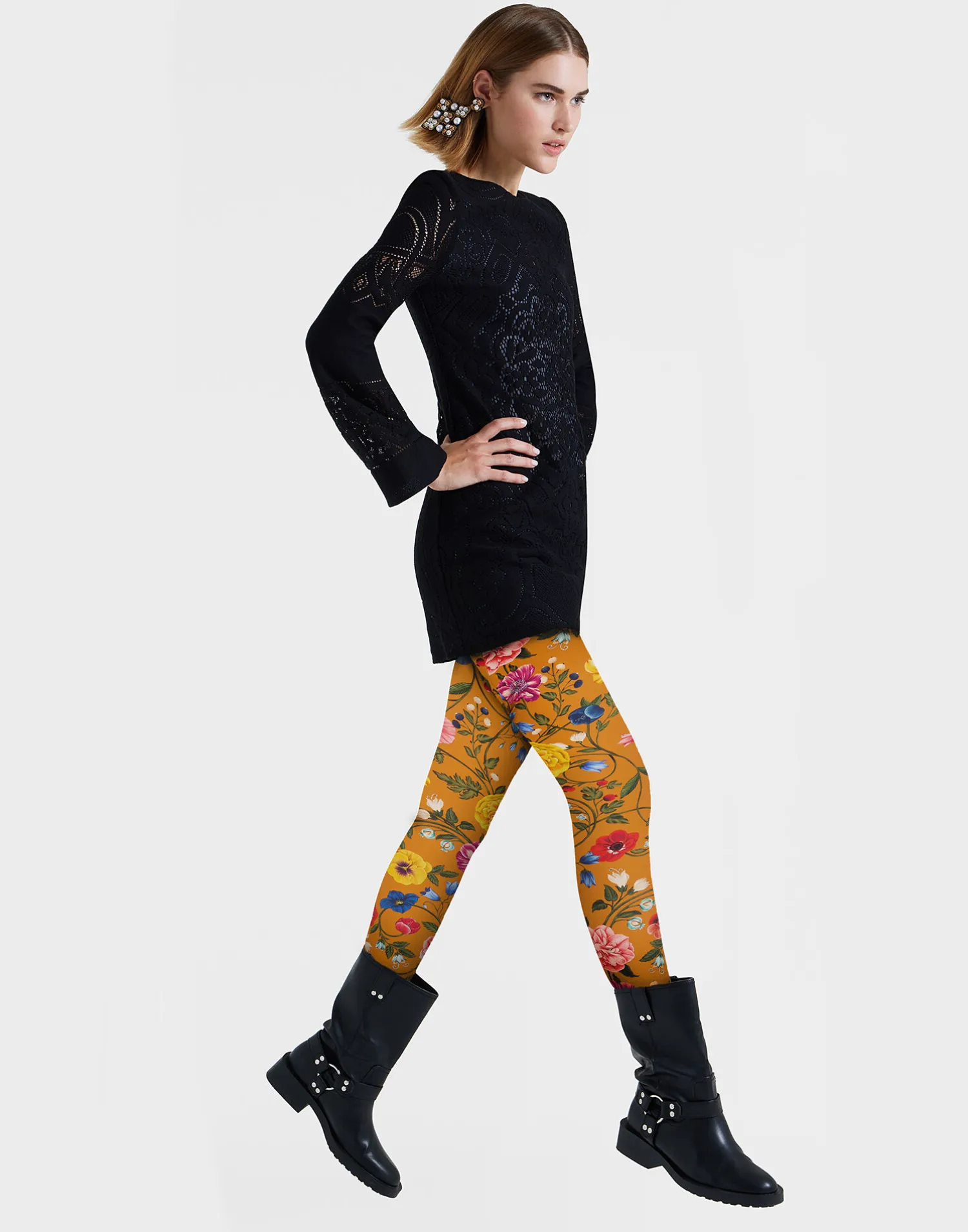 La DoubleJ Piccoli Accessori|Accessories<Printed TightsBotticelli Rust in Stretch Nylon