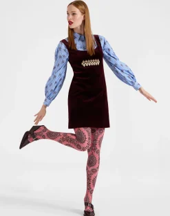 La DoubleJ Piccoli Accessori|Accessories<Printed TightsOltrarno Pink in Stretch Nylon