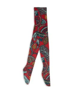 La DoubleJ Piccoli Accessori|Accessories<Printed TightsSicomore Red in Stretch Nylon
