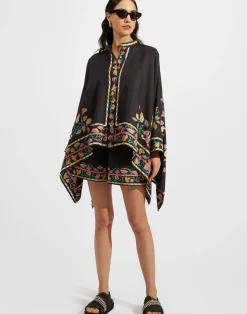 La DoubleJ Pantaloni E Shorts<Pull-Up ShortsBorboni Plac&eacute;e Nero in Cotton Poplin