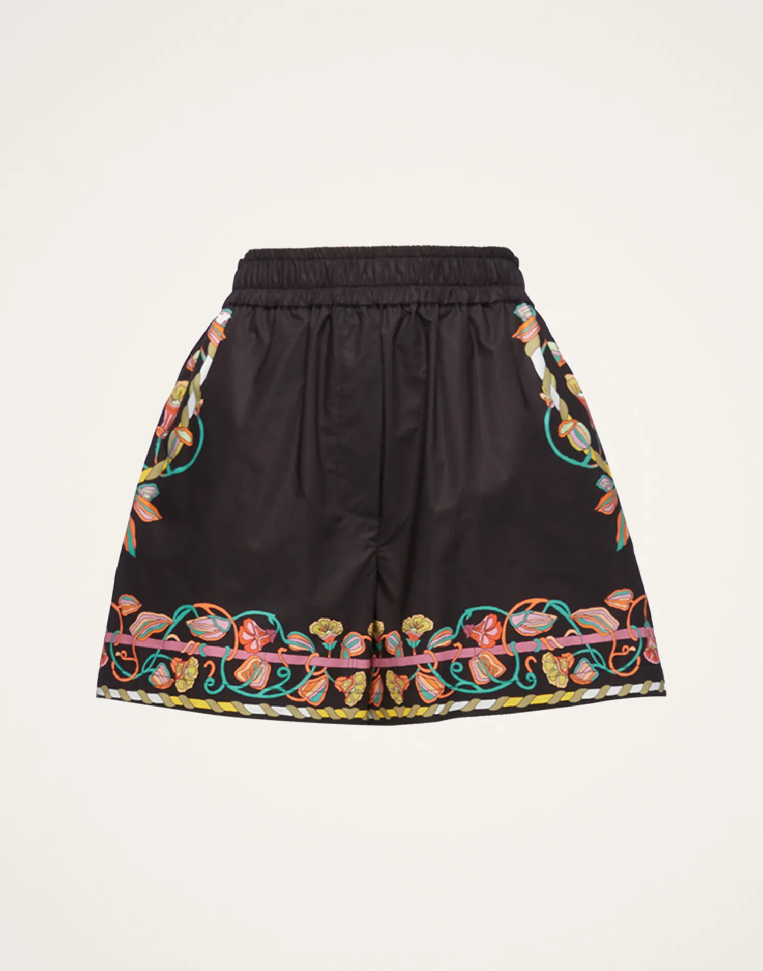 La DoubleJ Pantaloni E Shorts<Pull-Up ShortsBorboni Placée Nero in Cotton Poplin