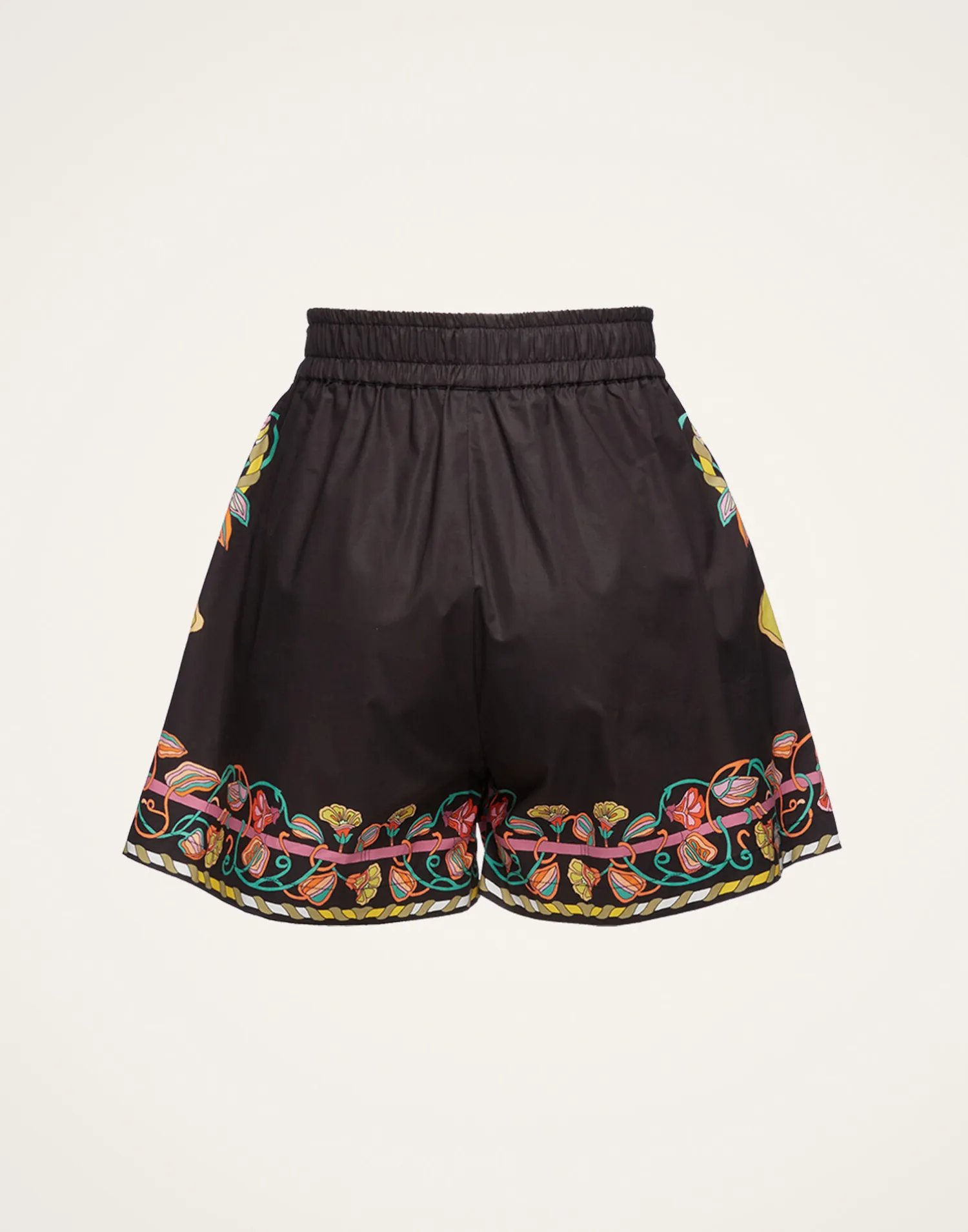 La DoubleJ Pantaloni E Shorts<Pull-Up ShortsBorboni Placée Nero in Cotton Poplin