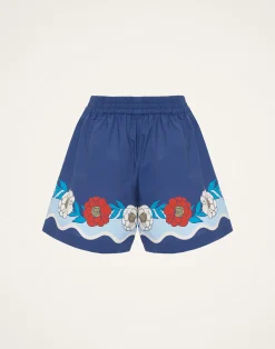 La DoubleJ Pantaloni E Shorts<Pull-Up ShortsWhitsun Placée Blue in Cotton Poplin