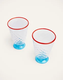 La DoubleJ Bicchieri|Vetro<Quilted Glasses Set Of 2Blue in Murano Glass
