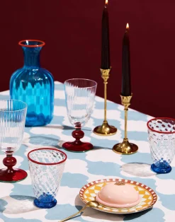 La DoubleJ Bicchieri|Vetro<Quilted Glasses Set Of 2Blue in Murano Glass