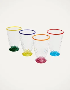 La DoubleJ Bicchieri|Vetro<Quilted Glasses Set Of 4Multicolor in Murano Glass