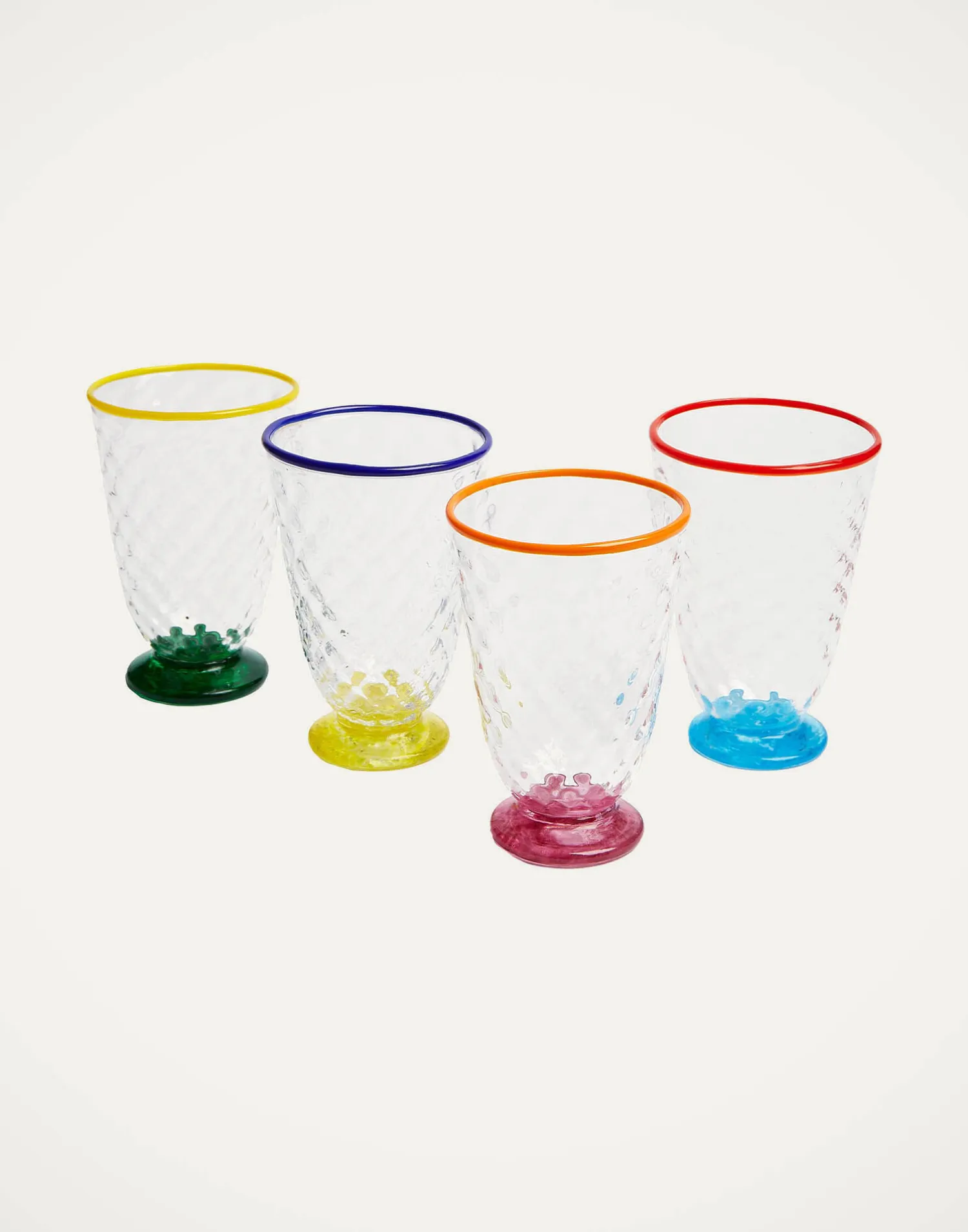 La DoubleJ Bicchieri|Vetro<Quilted Glasses Set Of 4Multicolor in Murano Glass