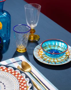 La DoubleJ Bicchieri|Vetro<Quilted Glasses Set Of 2Yellow in Murano Glass