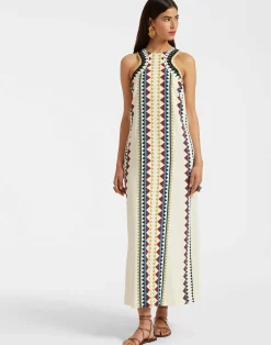 La DoubleJ Vestiti<Racer DressDoric Placée Cream in Envers Satin