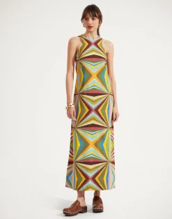 La DoubleJ Vestiti<Racer DressRainbow Placée in Envers Satin
