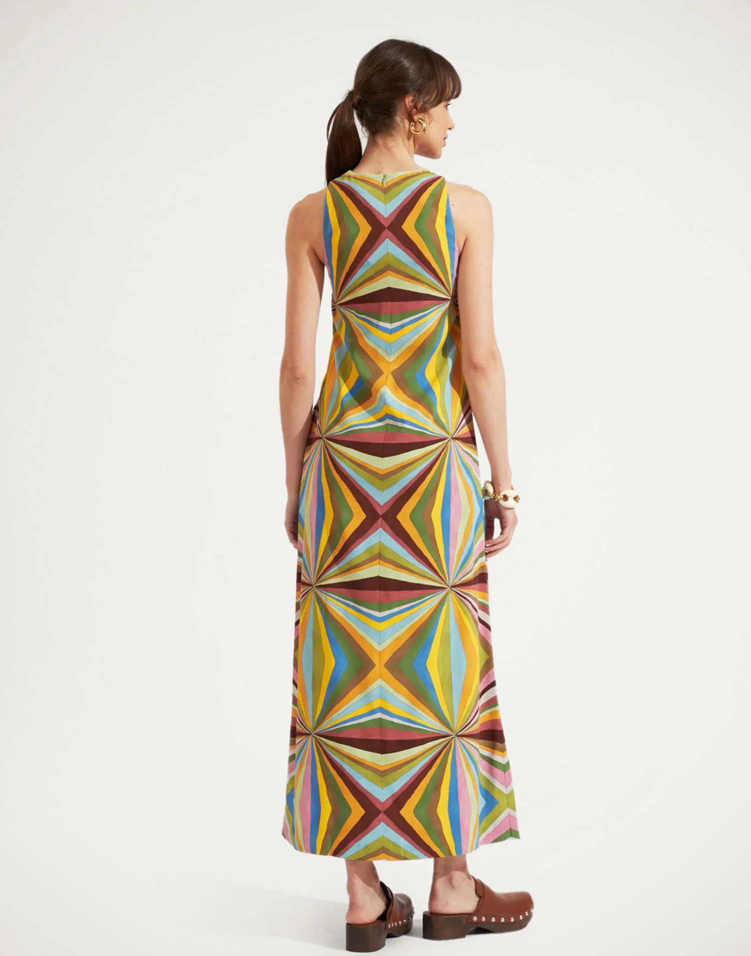 La DoubleJ Vestiti<Racer DressRainbow Placée in Envers Satin