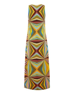 La DoubleJ Vestiti<Racer DressRainbow Placée in Envers Satin