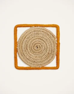 La DoubleJ Bicchieri|Vetro<Raffia Coaster Set Of 4Mixed in Iraca