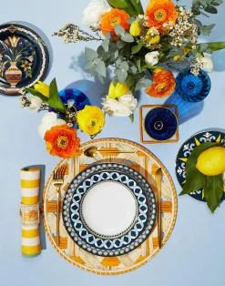 La DoubleJ Bicchieri|Vetro<Raffia Coaster Set Of 4Mixed in Iraca