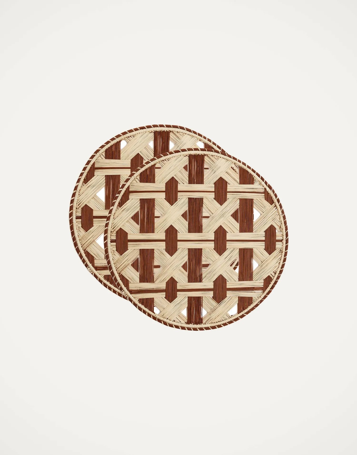 La DoubleJ Runner E Tovagliette|Tessili<Raffia Placemats Set Of 2Napoli Cioccolato in Iraca