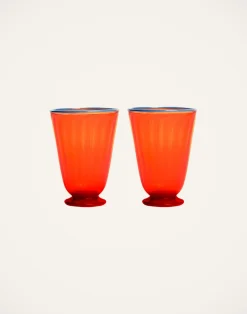 La DoubleJ Bicchieri|Vetro<Rainbow Glasses Set Of 2Orange in Murano Glass