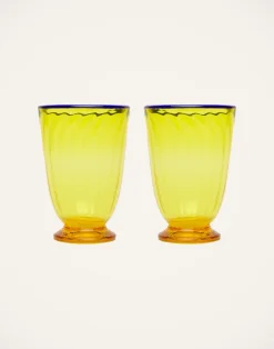 La DoubleJ Bicchieri|Vetro<Rainbow Glasses Set Of 2Yellow in Glass