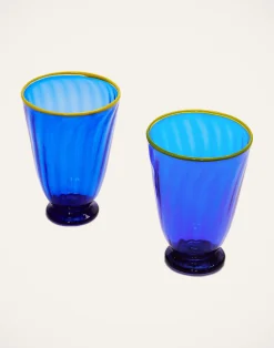 La DoubleJ Bicchieri|Vetro<Rainbow Glass Set of 2Blue in Glass