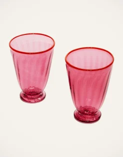 La DoubleJ Bicchieri|Vetro<Rainbow Glass Set of 2Fuxia in Glass