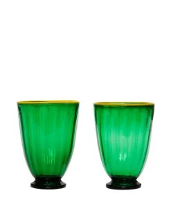 La DoubleJ Bicchieri|Vetro<Rainbow Glass Set of 2Green in Glass