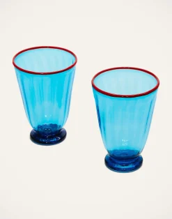 La DoubleJ Bicchieri|Vetro<Rainbow Glass Set of 2Turquoise in Glass