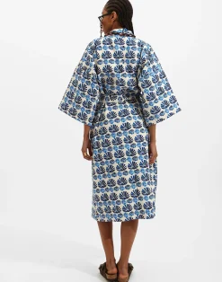 La DoubleJ Loungewear<RobeConchiglie White in Organic Cotton