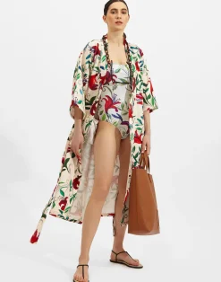 La DoubleJ Loungewear<RobeWhite Lily in Organic Cotton