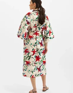 La DoubleJ Loungewear<RobeWhite Lily in Organic Cotton