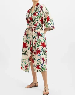 La DoubleJ Loungewear<RobeWhite Lily in Organic Cotton