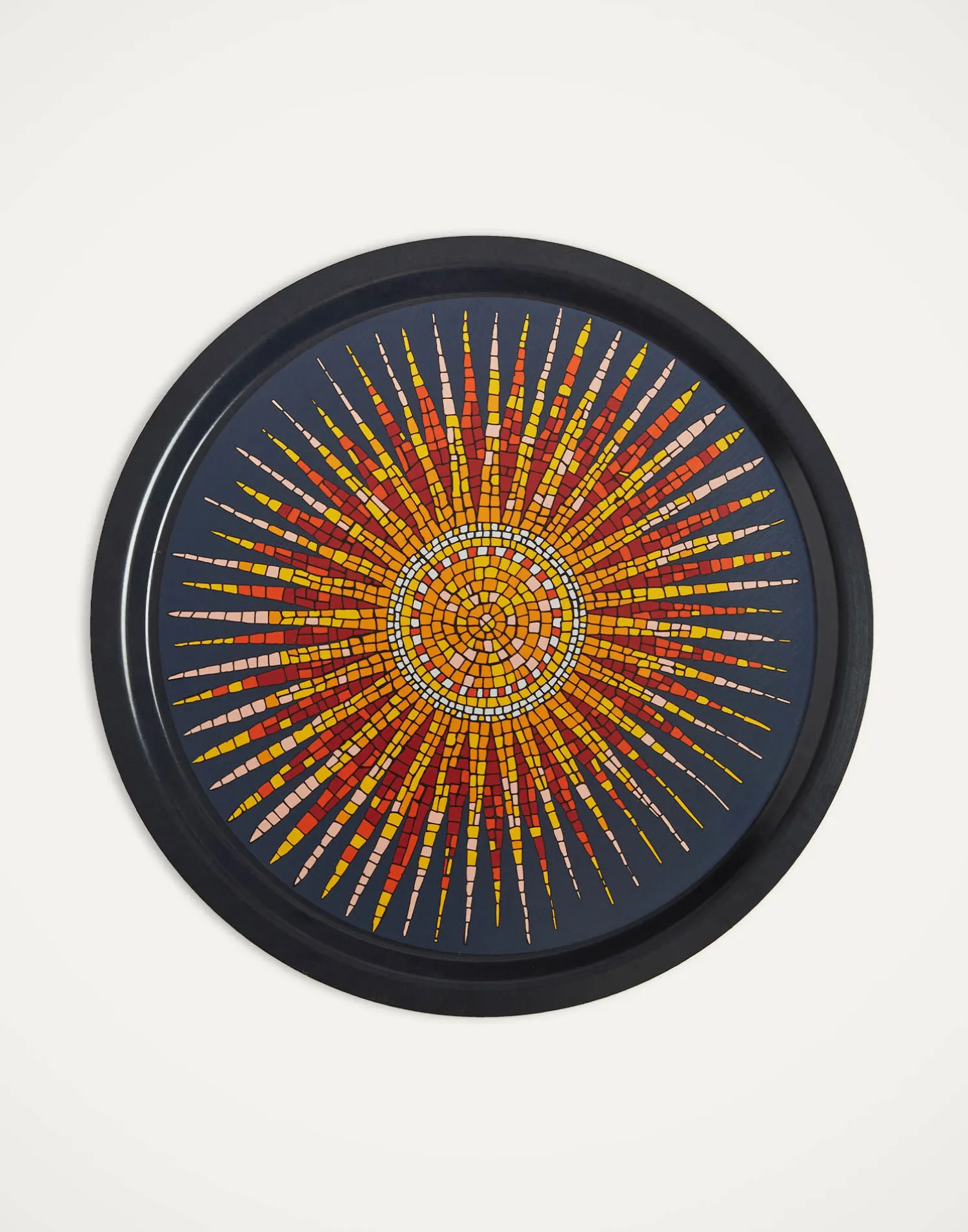 La DoubleJ Vassoi E Svuotatasche|Home Décor<Round Printed TraySunrays Midnight in Laminated Birch Wood