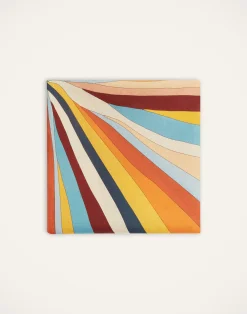 La DoubleJ Tovaglie|Tessili<Round TableclothRainbow Rays Orange in Linen