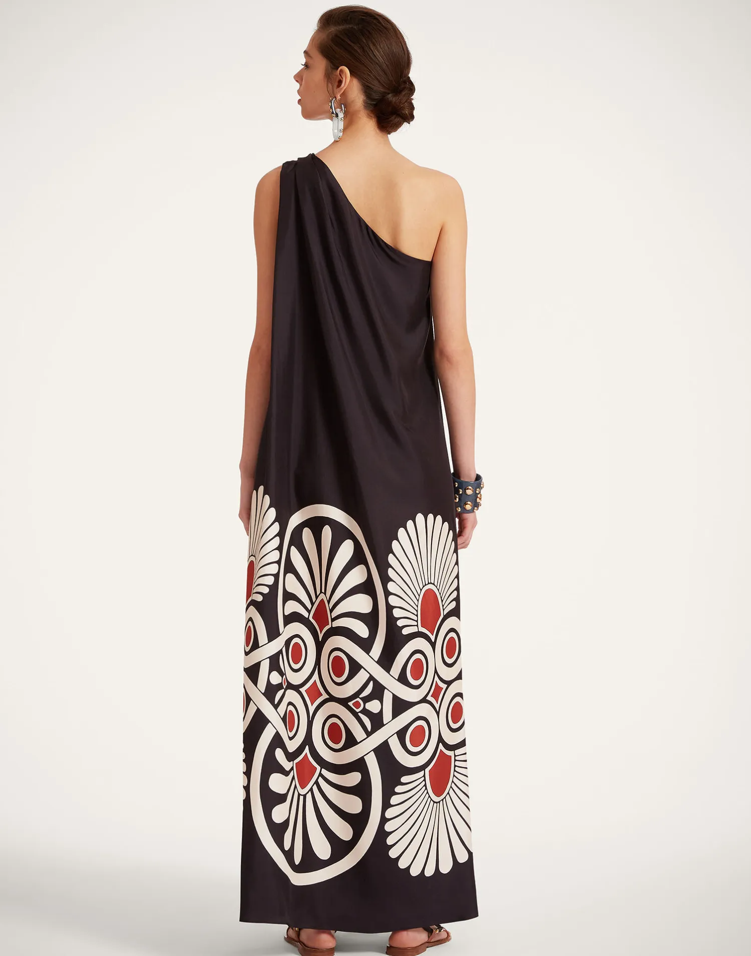 La DoubleJ Vestiti<Roy DressMedallion Placée Black in Silk Twill