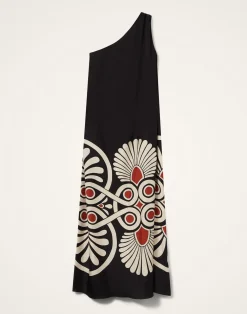 La DoubleJ Vestiti<Roy DressMedallion Placée Black in Silk Twill