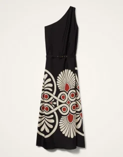 La DoubleJ Vestiti<Roy DressMedallion Placée Black in Silk Twill