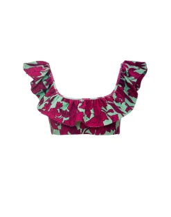 La DoubleJ Moda Mare<Ruffle Bikini TopLilium Purple in Piquet Lycra
