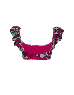 La DoubleJ Moda Mare<Ruffle Bikini TopLilium Purple in Piquet Lycra
