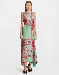 La DoubleJ Vestiti<San Carlo DressZodiac Placée Acquamarine in Silk Twill