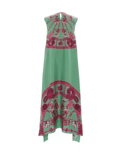 La DoubleJ Vestiti<San Carlo DressZodiac Plac&eacute;e Acquamarine in Silk Twill