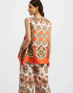 La DoubleJ Camicie E Top<San Carlo TopPartenope Plac&eacute;e in Twill Silk