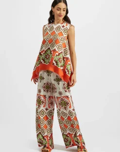 La DoubleJ Camicie E Top<San Carlo TopPartenope Plac&eacute;e in Twill Silk