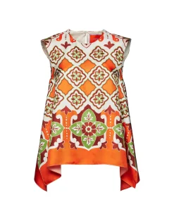 La DoubleJ Camicie E Top<San Carlo TopPartenope Plac&eacute;e in Twill Silk