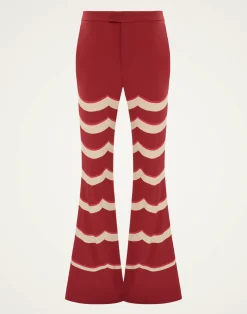 La DoubleJ Pantaloni E Shorts<Saturday Night PantsFans Placée Red in Envers Satin